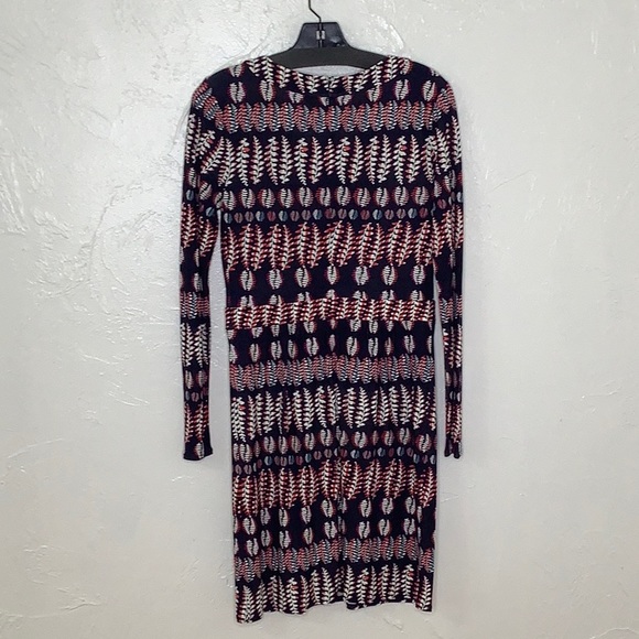 Tory Burch V neck Viscoce Fantasy Printed long sleeves dress size Small EUC - Picture 5 of 15